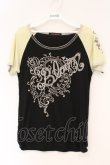 画像1: ALGONQUINS / ラメプリントTシャツ  ブラック×イエロー O-26-03-01-118-AL-TS-IG-OS (1)