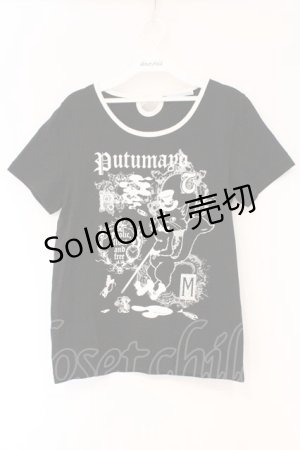 画像: PUTUMAYO / ねこプリントTシャツ  ブラック×ホワイト O-26-03-01-119-PT-TS-IG-OS