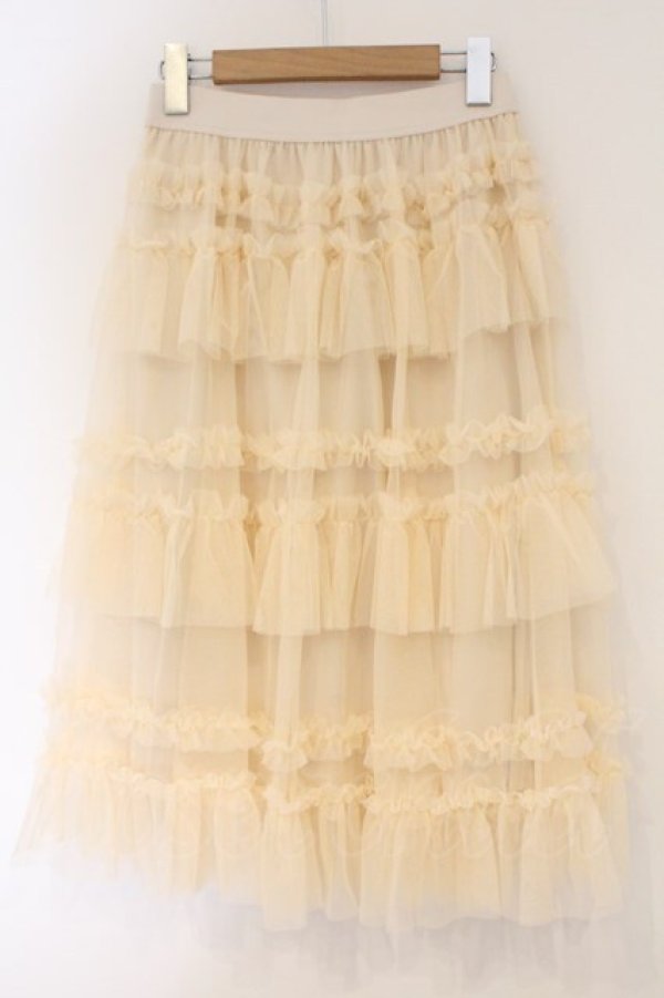 画像3: FLC / 星名桜子 HSティアードスカート M アイボリー O-26-03-01-125-LO-SK-IG-OS (3)