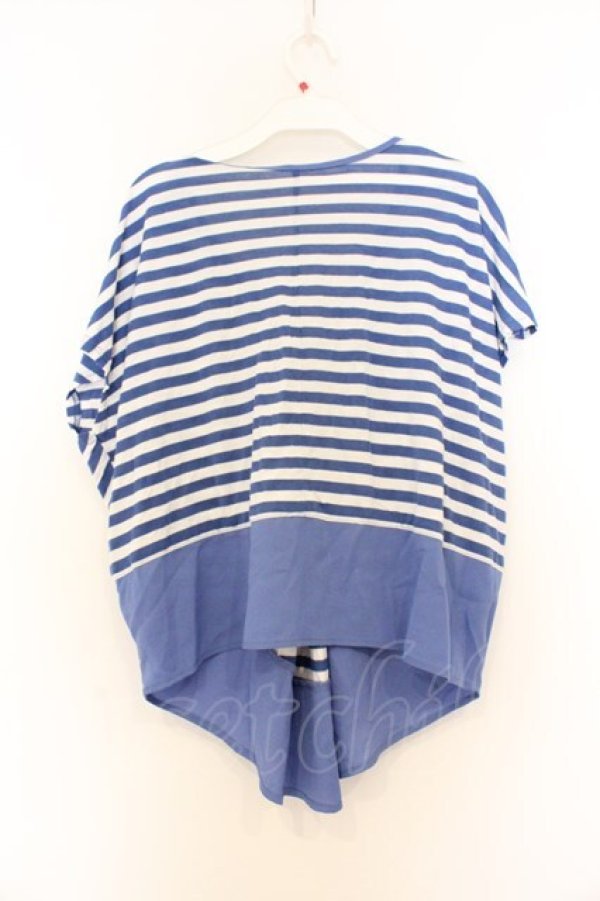 画像3: axes femme / ビジュー使いボーダープルオーバー M ブルー×シロ O-26-03-01-013-AX-TO-OW-OS (3)