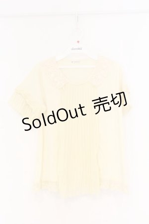 画像: axes femme / ネックレス付プリーツプルオーバー  イエロー O-26-03-01-015-AX-TO-OW-OS