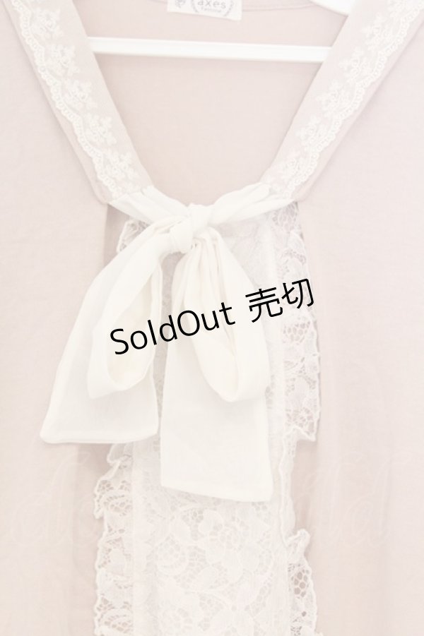 画像2: axes femme / シフォンボウタイトップス M ピンク O-26-03-01-016-AX-TO-OW-OS (2)