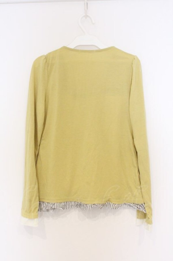 画像3: axes femme / ボレロ重ね着風プルオーバー M イエロー O-26-03-01-017-AX-TO-OW-OS (3)