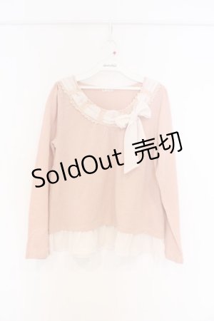 画像: axes femme / リボン通しニットソー M ピンク O-26-03-01-020-AX-TO-OW-OS