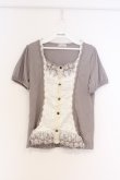 画像1: axes femme / 胸元レース重ね着風トップス M グレージュ O-26-03-01-023-AX-TO-OW-OS (1)