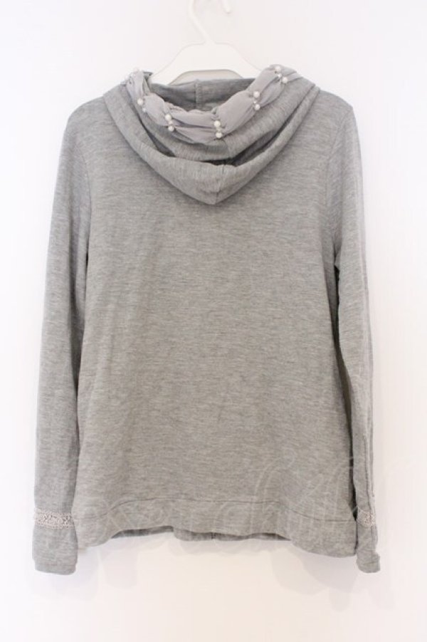 画像3: axes femme / ビジュー使いZIPパーカー M グレー O-26-03-01-024-AX-TO-OW-OS (3)