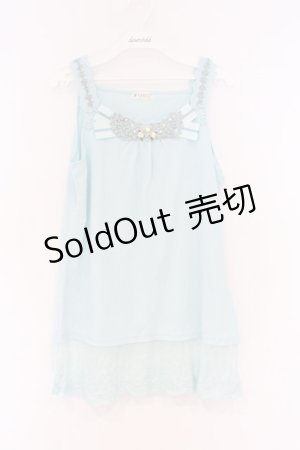 画像: axes femme / 胸元＆肩デザインロングタンク M ミントブルー O-26-03-01-026-AX-TO-OW-OS