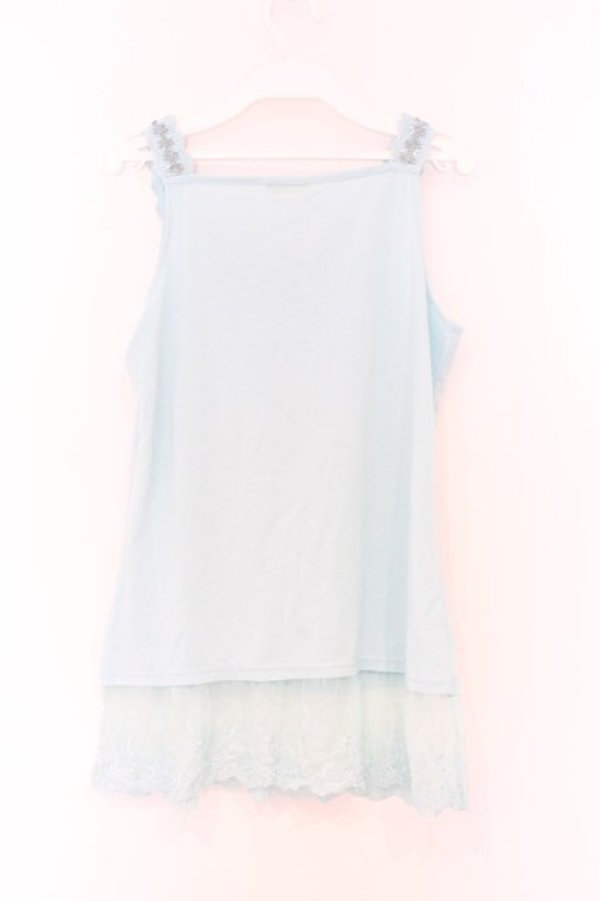 画像3: axes femme / 胸元＆肩デザインロングタンク M ミントブルー O-26-03-01-026-AX-TO-OW-OS (3)