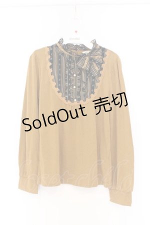 画像: axes femme / 薔薇ストライプ切り替えプルオーバー M カラシ O-26-03-01-028-AX-TO-OW-OS