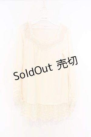 画像: axes femme / ファーカラーインナーカットソー M キナリ O-26-03-01-030-AX-TO-OW-ZT0304A