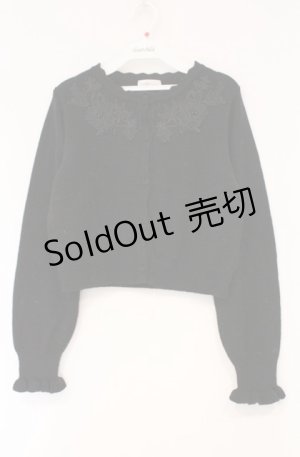 画像: m petit by misako / AM バラレースニットカーディガン M クロ O-26-03-02-005-LO-TO-IG-OS