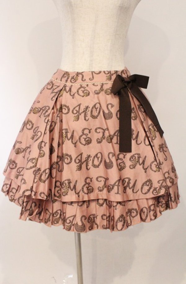 画像1: metamorphose / Romantic alphabet スカート  ピンク系 O-26-03-02-040-ME-SK-OW-OS (1)
