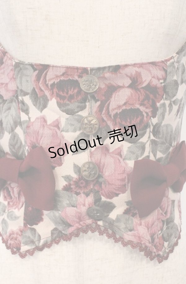 画像2: Innocent World / マロニカローズビスチェ M ワイン O-26-03-02-041-IW-TO-OW-OS (2)