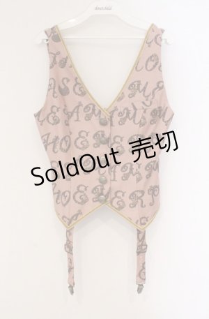 画像: metamorphose / Romantic alphabetベスト  ピンク系 O-26-03-02-042-ME-TO-OW-OS