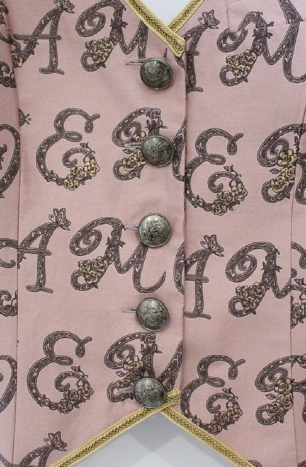 画像2: metamorphose / Romantic alphabetベスト  ピンク系 O-26-03-02-042-ME-TO-OW-OS (2)