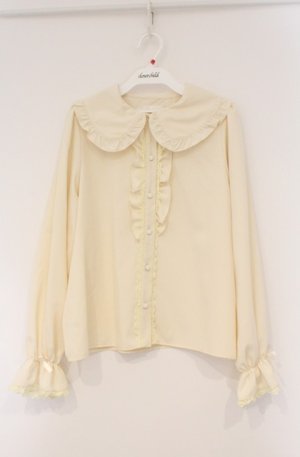 画像: m petit by misako / AM マルエリフリルブラウス M クリーム O-26-03-02-010-LO-BL-IG-OS