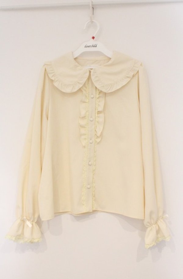 画像1: m petit by misako / AM マルエリフリルブラウス M クリーム O-26-03-02-010-LO-BL-IG-OS (1)