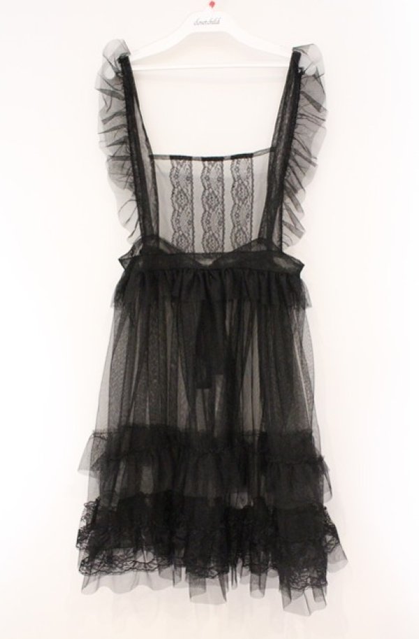 画像1: virally / TT*HOSレースエプロン L クロ O-26-03-02-011-PU-OP-IG-OS (1)