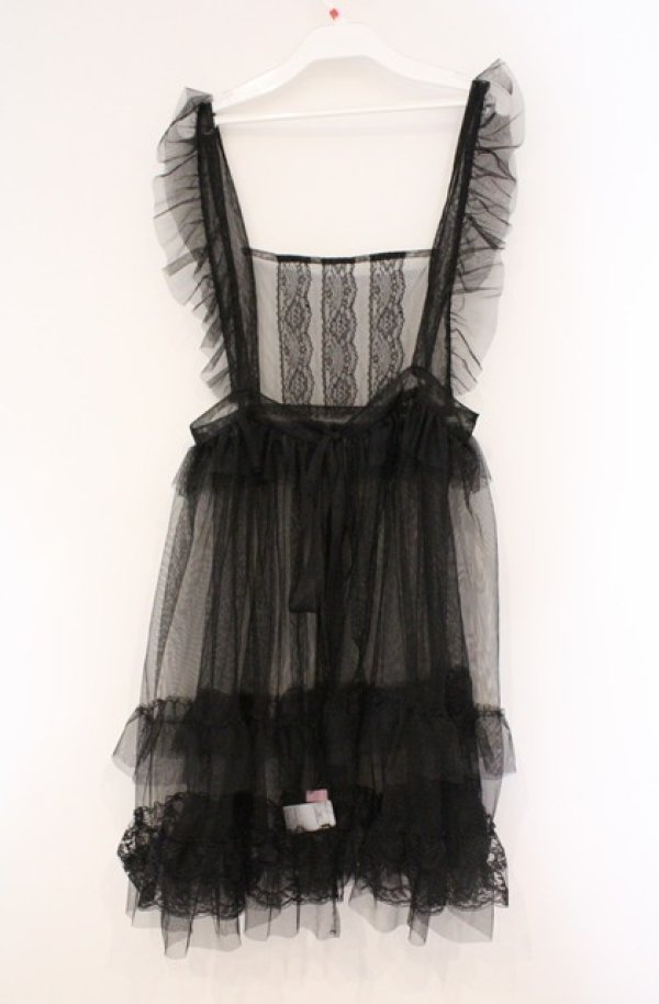 画像3: virally / TT*HOSレースエプロン L クロ O-26-03-02-011-PU-OP-IG-OS (3)