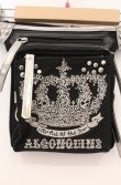 画像2: ALGONQUINS / クラウン刺繍ウエストポーチ  ブラック×シルバー O-26-03-02-014-AL-BG-IG-OS (2)