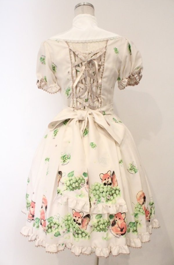 画像6: metamorphose / こぎつねのかくれんぼ衿付ワンピース  オフシロ系×グレージュリボン O-26-03-02-022-ME-OP-OW-OS (6)