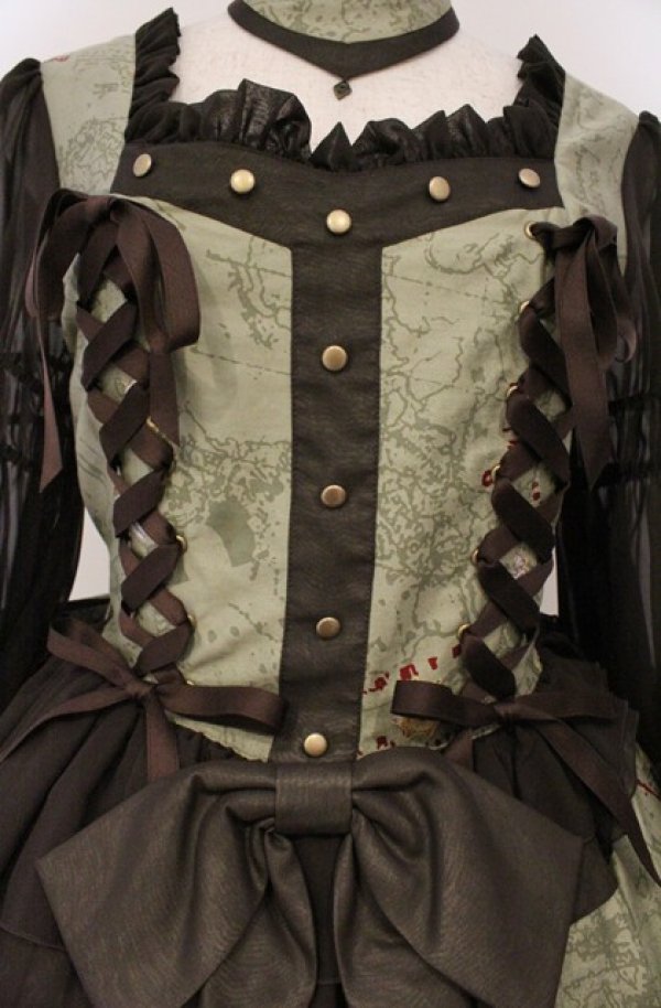 画像2: metamorphose / Time lag worldワンピース  オリーブグリーン O-26-03-02-023-ME-OP-OW-OS (2)