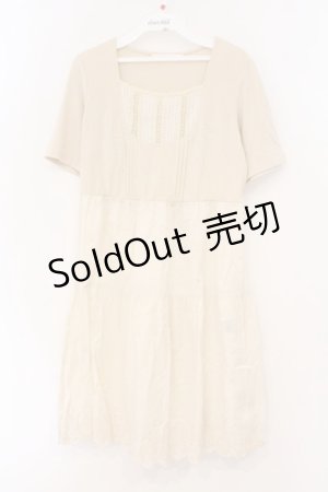 画像: PINK HOUSE / 刺繍切り替えカットワンピース  オフ O-26-03-03-027-LO-OP-IG-OS