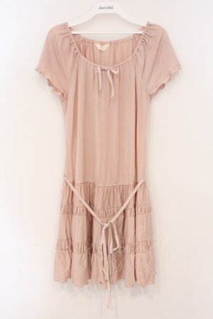 画像: PINK HOUSE / ギャザー切り替えカットワンピース  ピンク O-26-03-03-029-LO-OP-IG-OS