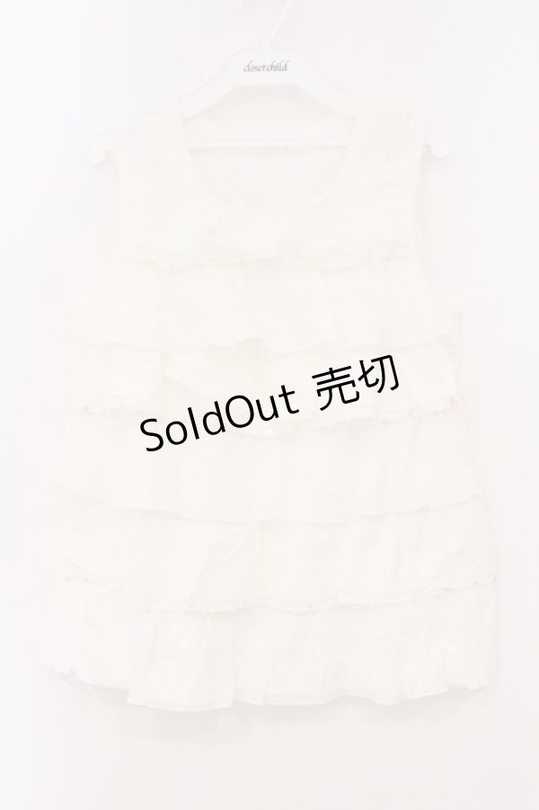 画像1: PINK HOUSE / ティアードタンク L シロ O-26-03-03-030-LO-TO-IG-OS (1)