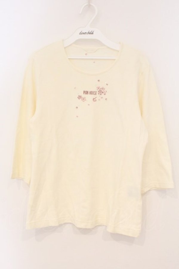 画像1: PINK HOUSE / さくらうさぎTシャツ  シロ O-26-03-03-032-LO-TS-IG-OS (1)