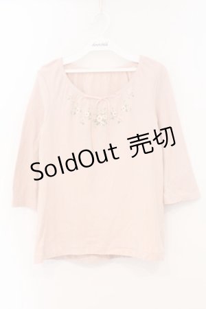 画像: PINK HOUSE / 薔薇プリントカットソー L ピンク O-26-03-03-036-LO-TO-IG-OS