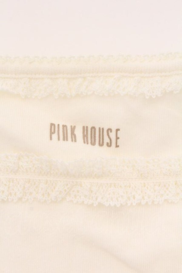 画像2: PINK HOUSE / ロゴレースキャミソール  シロ O-26-03-03-037-LO-TO-IG-OS (2)