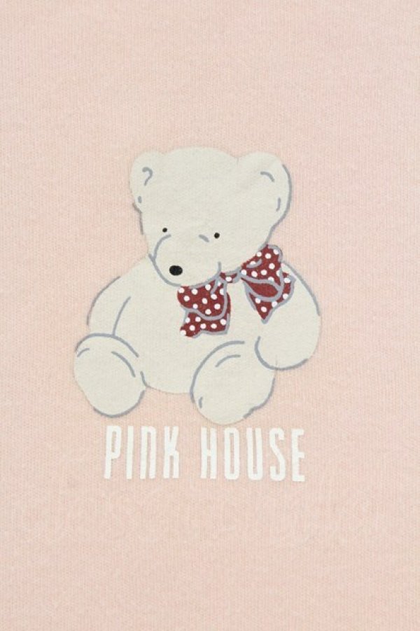画像2: PINK HOUSE / テディプリントTシャツ L ピンク O-26-03-03-038-LO-TS-IG-OS (2)