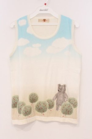 画像: PINK HOUSE / くまニットタンク  シロ O-26-03-03-040-LO-TO-IG-OS