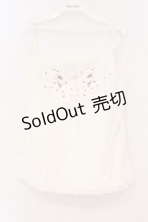 画像: PINK HOUSE / ラベンダー刺繍キャミソール L シロ O-26-03-03-041-LO-TO-IG-OS