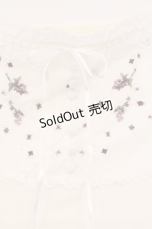 画像2: PINK HOUSE / ラベンダー刺繍キャミソール L シロ O-26-03-03-041-LO-TO-IG-OS (2)