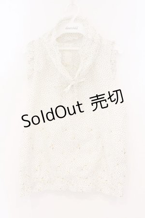 画像: PINK HOUSE / ネックフリルパーツつきノースリーブブラウス  シロ O-26-03-03-042-LO-BL-IG-OS