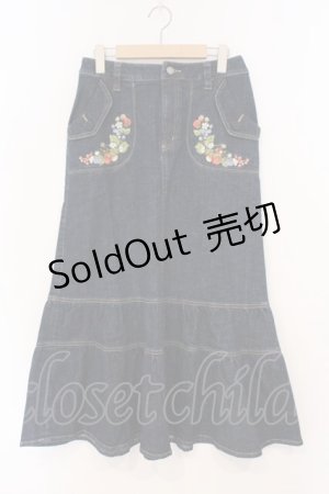 画像: PINK HOUSE / ベリー刺繍デニムスカート  インディゴ O-26-03-03-043-LO-SK-IG-OS