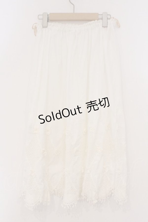 画像4: PINK HOUSE / ダイヤ柄レーススカート  シロ O-26-03-03-045-LO-SK-IG-OS (4)
