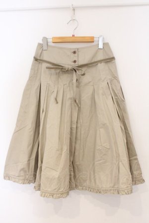 画像: PINK HOUSE / ピコフリルデニムライクスカート  ベージュ O-26-03-03-047-LO-SK-IG-OS