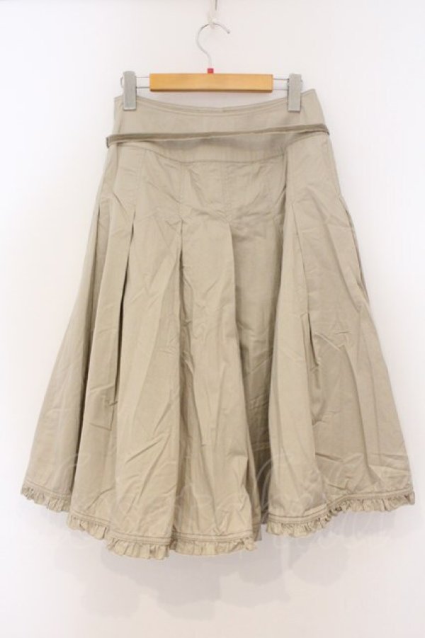 画像4: PINK HOUSE / ピコフリルデニムライクスカート  ベージュ O-26-03-03-047-LO-SK-IG-OS (4)