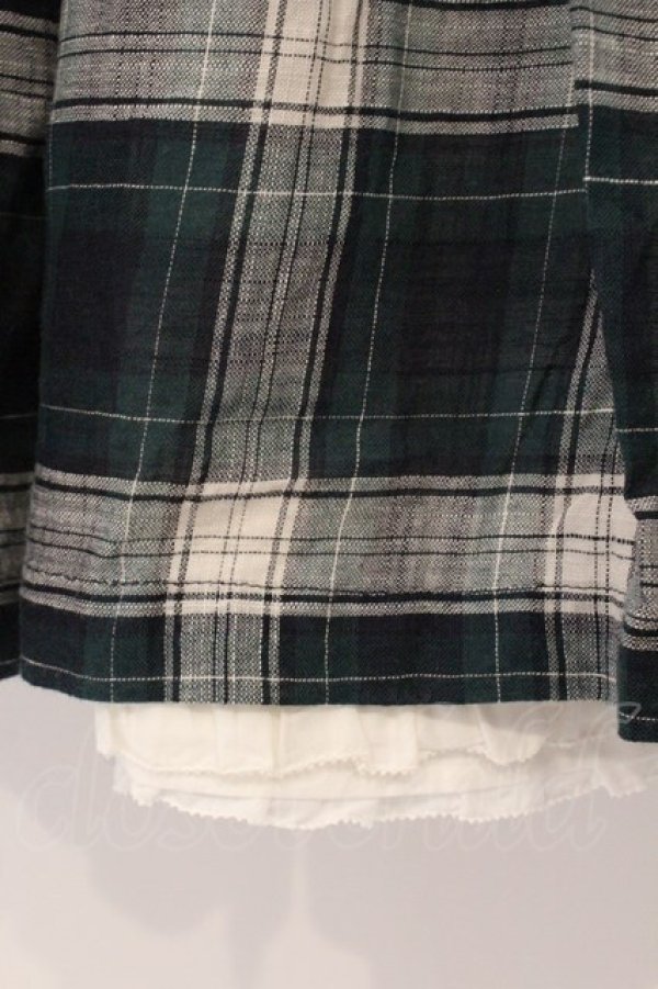 画像3: PINK HOUSE / 裾ピコフリルチェック柄スカート  グリーン O-26-03-03-049-LO-SK-IG-OS (3)