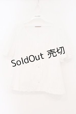 画像: PINK HOUSE / レースフラワーヨークブラウス  シロ O-26-03-03-051-LO-BL-IG-OS