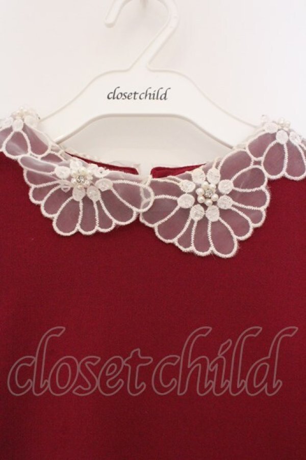 画像2: axes femme / フラワーカラーワンピース  ワイン O-26-03-03-052-AX-OP-IG-OS (2)