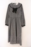 画像1: m petit by misako / リボンチェックワンピース M クロ O-26-03-03-056-LO-OP-IG-OS (1)