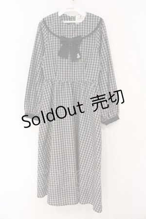 画像: m petit by misako / リボンチェックワンピース M クロ O-26-03-03-056-LO-OP-IG-OS