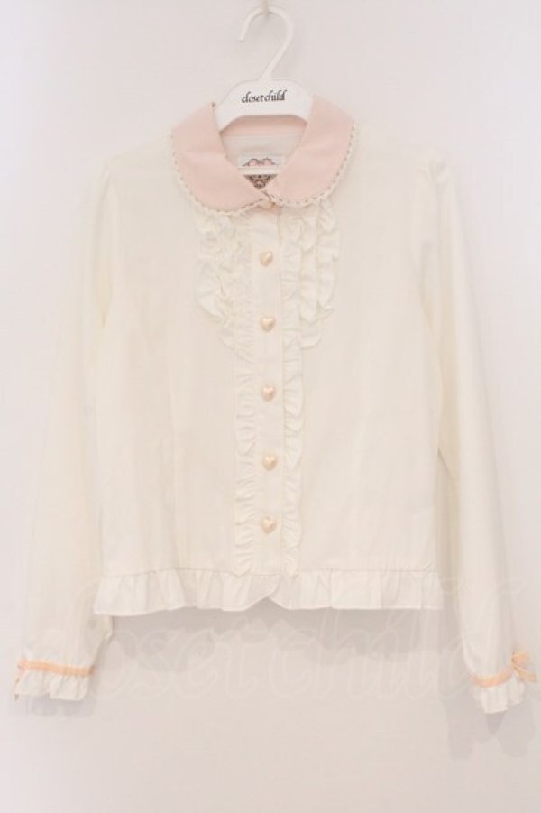 画像1: DearMyLove / マイメロディコラボブラウス M シロ×ピンク O-26-03-03-057-EL-BL-OW-OS (1)