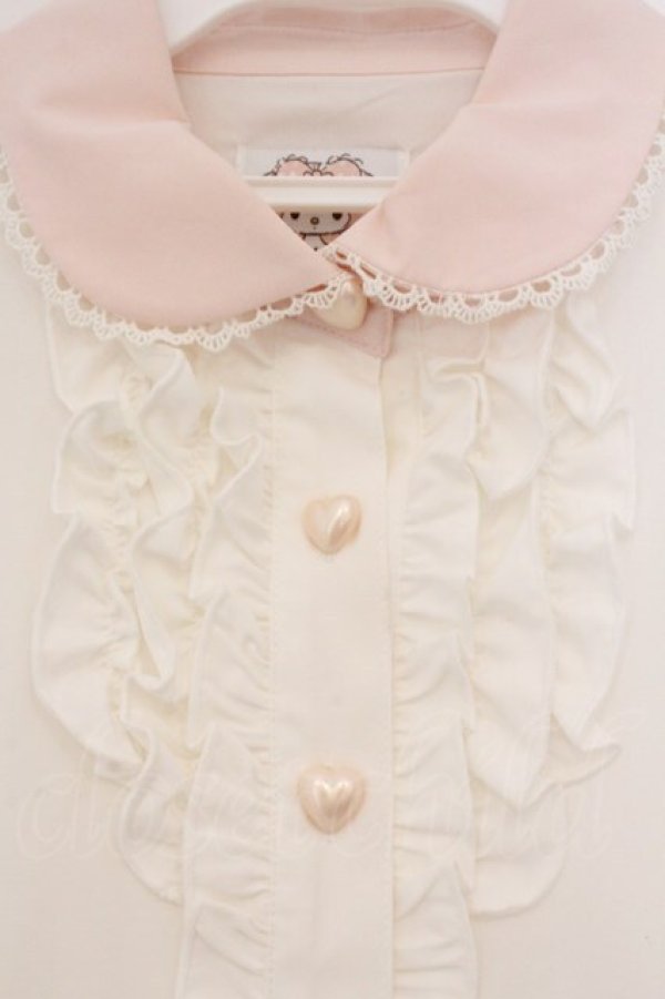 画像2: DearMyLove / マイメロディコラボブラウス M シロ×ピンク O-26-03-03-057-EL-BL-OW-OS (2)
