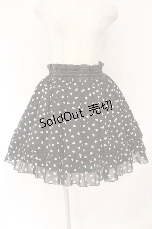 画像1: metamorphose / ハートシフォンスカート  クロ O-26-03-03-006-ME-SK-IG-OS (1)
