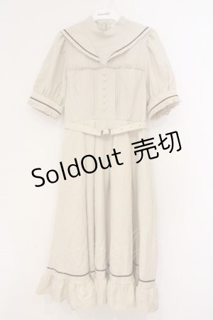 画像: Kurumi Collaboration / マリンアカデミアワンピース M ベージュ O-26-03-03-070-GO-OP-OW-OS